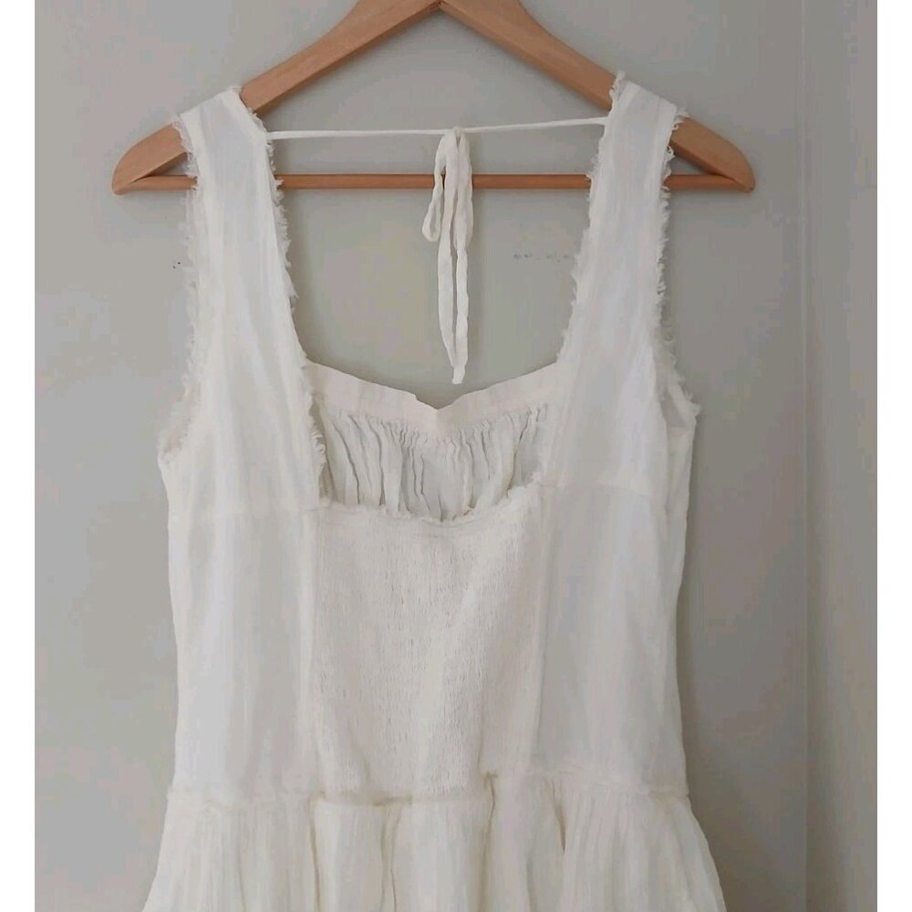 Romantic 100% Cotton Free People In My Dreams White Tiered Maxi Dress - Picture 9 of 10